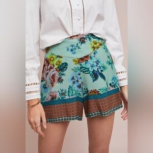 Anthro Maeve Carolina Floral Mixed Print Viscose Short Size 6